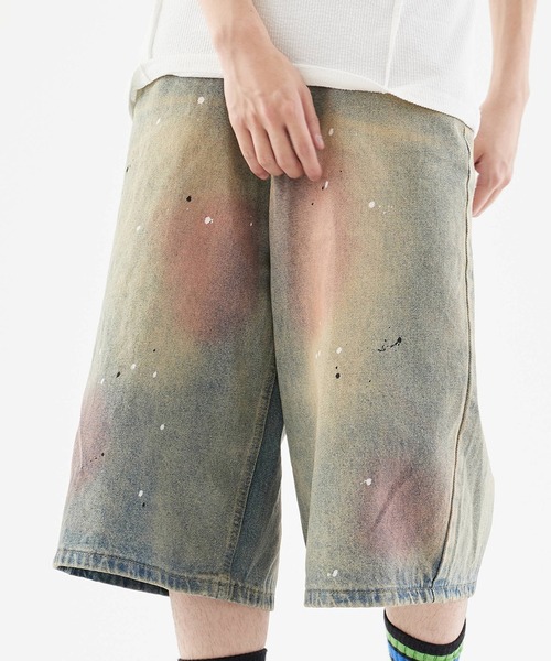 Theater code（シアターコード）の「Half denim pants with paint-repellent design/ペンキ撥ねデザインハーフデニムパンツ（デニムパンツ・メンズ・ブルー・M/L）」の11枚目の写真