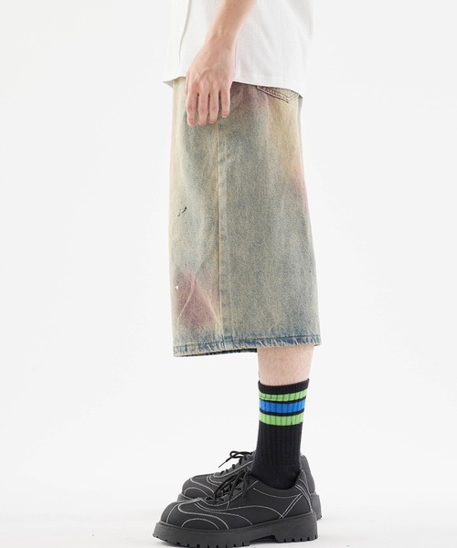 Theater code（シアターコード）の「Half denim pants with paint-repellent design/ペンキ撥ねデザインハーフデニムパンツ（デニムパンツ・メンズ・ブルー・M/L）」の16枚目の写真