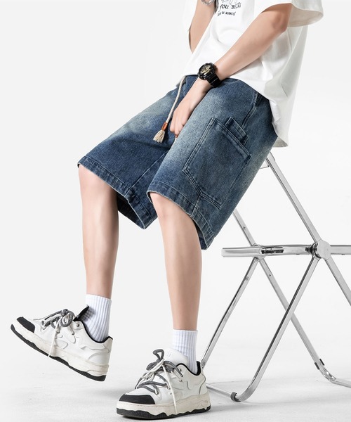 HOOK(フック)の「カーゴポケット付きデニムショーツ (SS)(デニムパンツ・メンズ・ブラック/ライトブルー/ブルー・LARGE/MEDIUM/X-LARGE)」の3枚目の写真