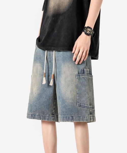 HOOK(フック)の「カーゴポケット付きデニムショーツ (SS)(デニムパンツ・メンズ・ブラック/ライトブルー/ブルー・LARGE/MEDIUM/X-LARGE)」の2枚目の写真