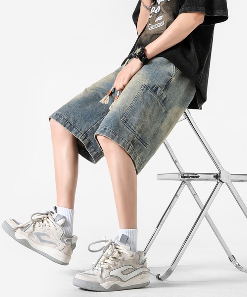 HOOK(フック)の「カーゴポケット付きデニムショーツ (SS)(デニムパンツ・メンズ・ブラック/ライトブルー/ブルー・LARGE/MEDIUM/X-LARGE)」の22枚目の写真