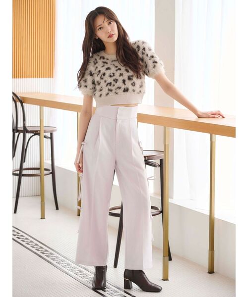 MERCURYDUO（マーキュリーデュオ）の「サイドリボンコルセットパンツ（その他パンツ・レディース・ブラック/ライトグレー・SMALL/MEDIUM）」の4枚目の写真