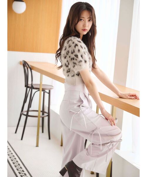 MERCURYDUO（マーキュリーデュオ）の「サイドリボンコルセットパンツ（その他パンツ・レディース・ブラック/ライトグレー・SMALL/MEDIUM）」の5枚目の写真