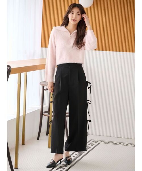 MERCURYDUO（マーキュリーデュオ）の「サイドリボンコルセットパンツ（その他パンツ・レディース・ブラック/ライトグレー・SMALL/MEDIUM）」の10枚目の写真