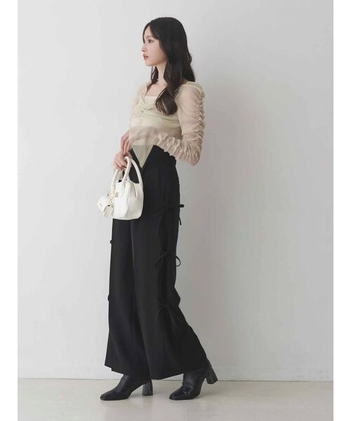 MERCURYDUO（マーキュリーデュオ）の「サイドリボンコルセットパンツ（その他パンツ・レディース・ブラック/ライトグレー・SMALL/MEDIUM）」の17枚目の写真