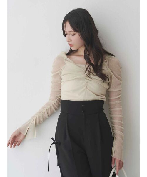 MERCURYDUO（マーキュリーデュオ）の「サイドリボンコルセットパンツ（その他パンツ・レディース・ブラック/ライトグレー・SMALL/MEDIUM）」の18枚目の写真