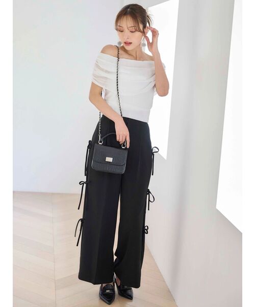 MERCURYDUO（マーキュリーデュオ）の「サイドリボンコルセットパンツ（その他パンツ・レディース・ブラック/ライトグレー・SMALL/MEDIUM）」の20枚目の写真