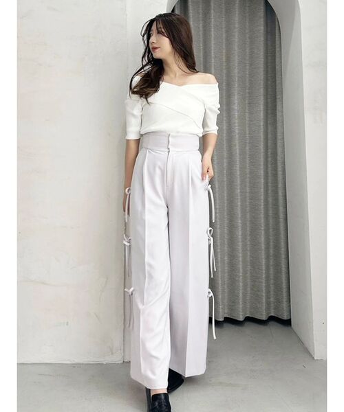 MERCURYDUO（マーキュリーデュオ）の「サイドリボンコルセットパンツ（その他パンツ・レディース・ブラック/ライトグレー・SMALL/MEDIUM）」の22枚目の写真