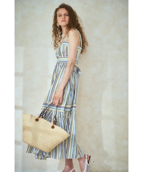 Estella.K(エステラケー)の「Hazel Dress タックティアードドレス(ワンピース・レディース・イエロー系その他/マルチ/ライトピンク/サックスブルー・FREE)」の19枚目の写真