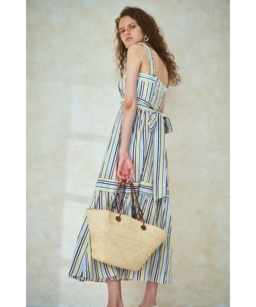 Estella.K(エステラケー)の「Hazel Dress タックティアードドレス(ワンピース・レディース・イエロー系その他/マルチ/ライトピンク/サックスブルー・FREE)」の16枚目の写真