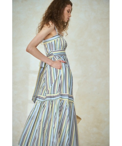 Estella.K(エステラケー)の「Hazel Dress タックティアードドレス(ワンピース・レディース・イエロー系その他/マルチ/ライトピンク/サックスブルー・FREE)」の13枚目の写真