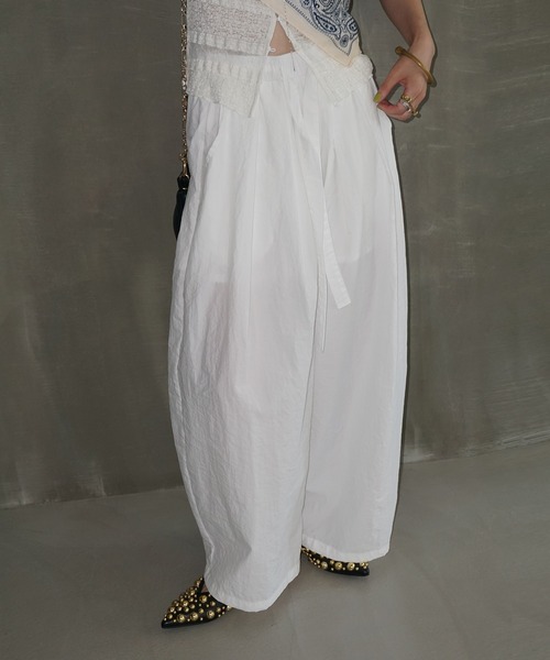 テクスチャード ボリュームワイドパンツ chw25s085-ファッション通販