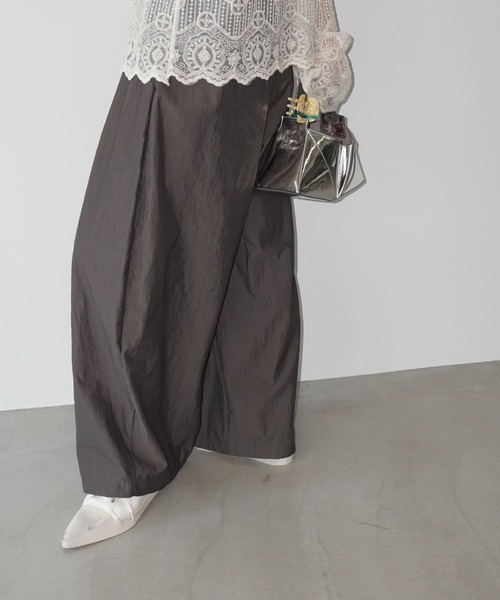 テクスチャード ボリュームワイドパンツ chw25s085-ファッション通販