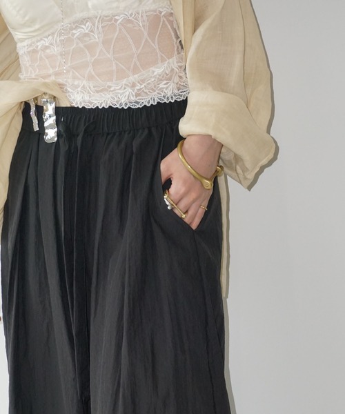 テクスチャード ボリュームワイドパンツ chw25s085-ファッション通販