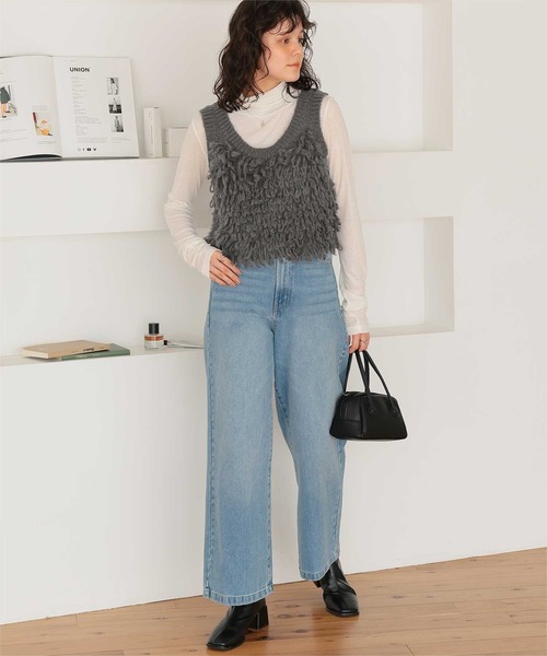 titivate（ティティベイト）の「ループデザインニットベスト（ベスト・レディース・アイボリー/チャコール/ベージュ・M/L）」の16枚目の写真