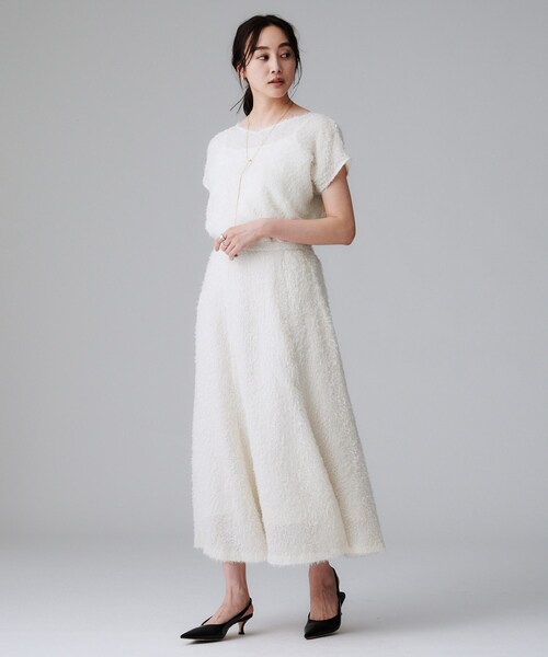 UNTITLED(アンタイトル)の「【セットアップ可/後ろウエストゴム】フェザーマーメイドスカート(スカート・レディース・アイボリー/ブラック・00/01/02/03/04/42/44/46/48/50)」の7枚目の写真