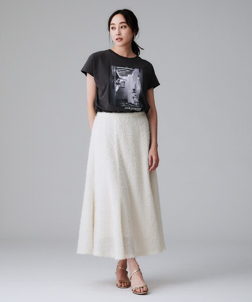 UNTITLED(アンタイトル)の「【セットアップ可/後ろウエストゴム】フェザーマーメイドスカート(スカート・レディース・アイボリー/ブラック・00/01/02/03/04/42/44/46/48/50)」の8枚目の写真