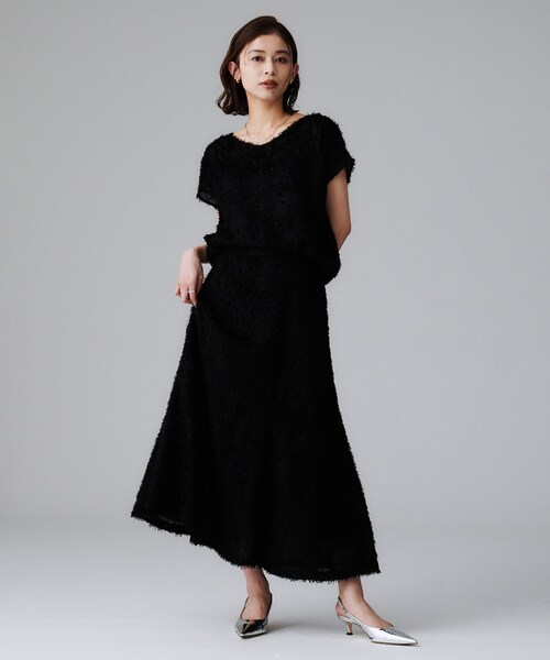 UNTITLED(アンタイトル)の「【セットアップ可/後ろウエストゴム】フェザーマーメイドスカート(スカート・レディース・アイボリー/ブラック・00/01/02/03/04/42/44/46/48/50)」の13枚目の写真