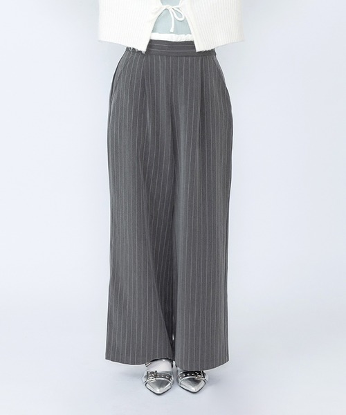 PUNYUS（プニュズ）の「ダブルウエストストライプパンツ（その他パンツ・レディース・グレー/ネイビー/ホワイト・1/2/3/4）」の2枚目の写真