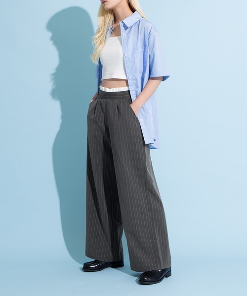 PUNYUS（プニュズ）の「ダブルウエストストライプパンツ（その他パンツ・レディース・グレー/ネイビー/ホワイト・1/2/3/4）」の10枚目の写真