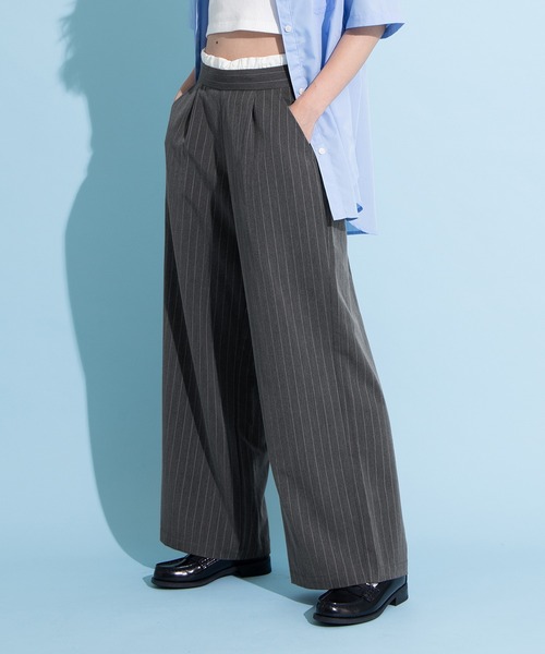 PUNYUS（プニュズ）の「ダブルウエストストライプパンツ（その他パンツ・レディース・グレー/ネイビー/ホワイト・1/2/3/4）」の11枚目の写真