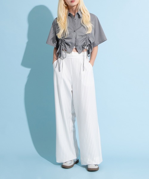 PUNYUS（プニュズ）の「ダブルウエストストライプパンツ（その他パンツ・レディース・グレー/ネイビー/ホワイト・1/2/3/4）」の13枚目の写真