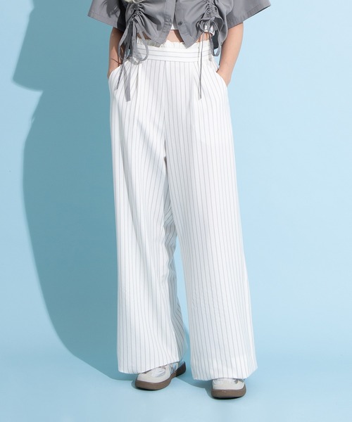 ST ANDREWS ストライプパンツ ホワイト セール】【St ANDREWS