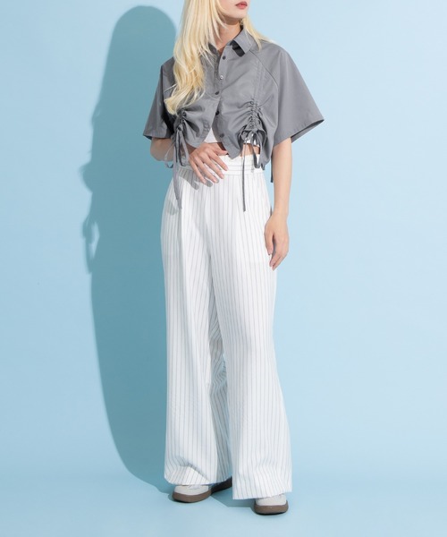 PUNYUS（プニュズ）の「ダブルウエストストライプパンツ（その他パンツ・レディース・グレー/ネイビー/ホワイト・1/2/3/4）」の15枚目の写真