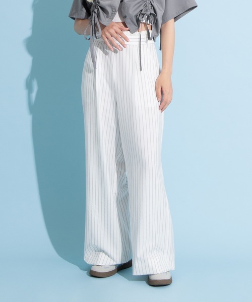 PUNYUS（プニュズ）の「ダブルウエストストライプパンツ（その他パンツ・レディース・グレー/ネイビー/ホワイト・1/2/3/4）」の16枚目の写真