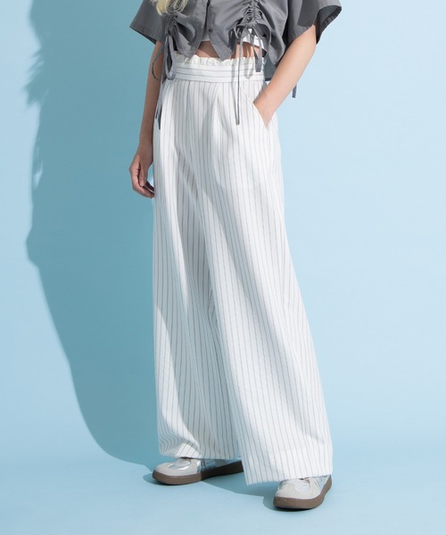 PUNYUS（プニュズ）の「ダブルウエストストライプパンツ（その他パンツ・レディース・グレー/ネイビー/ホワイト・1/2/3/4）」の18枚目の写真