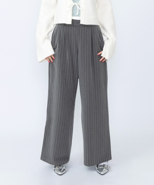 PUNYUS（プニュズ）の「ダブルウエストストライプパンツ（その他パンツ・レディース・グレー/ネイビー/ホワイト・1/2/3/4）」の5枚目の写真