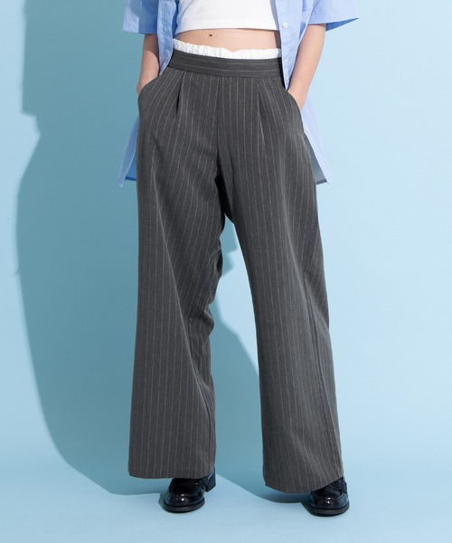 PUNYUS（プニュズ）の「ダブルウエストストライプパンツ（その他パンツ・レディース・グレー/ネイビー/ホワイト・1/2/3/4）」の9枚目の写真
