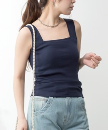 レディースのタンクトップ（ブルー・ネイビー/青色系・カップ付き