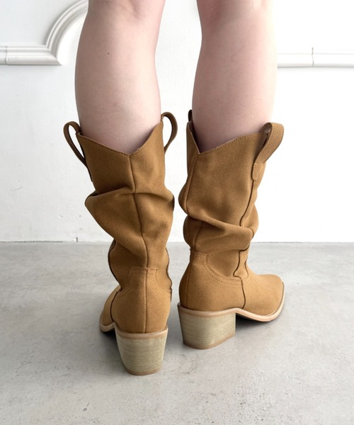 ❤️未使用❤️ ウエスタンブーツ 37EE 25cm ウエスタンブーツ レディース 25.5 クロスインレイ 刺繍 本革