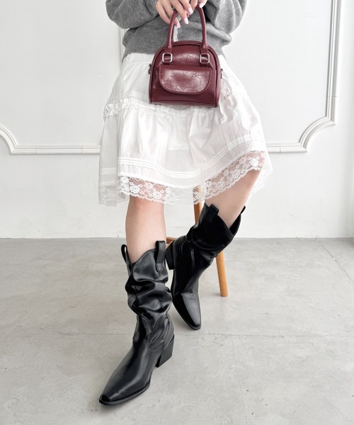 Loueme（ルエム）の「スラウチーウエスタンブーツ（ブーツ・レディース・ブラック/ベージュ/ブラウン・24.5cm/23.5cm）」の17枚目の写真