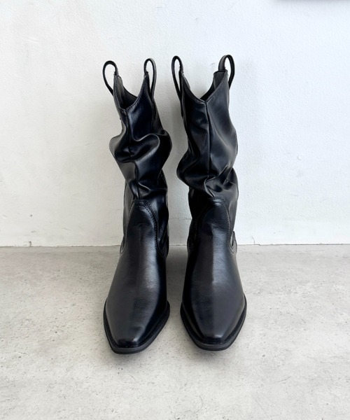 Loueme（ルエム）の「スラウチーウエスタンブーツ（ブーツ・レディース・ブラック/ベージュ/ブラウン・24.5cm/23.5cm）」の7枚目の写真