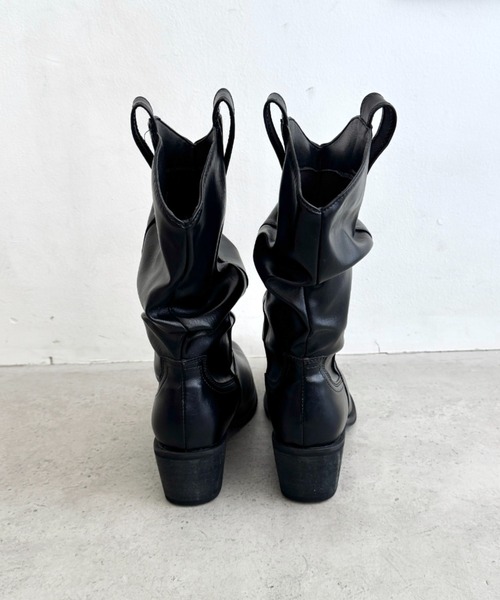 Loueme（ルエム）の「スラウチーウエスタンブーツ（ブーツ・レディース・ブラック/ベージュ/ブラウン・24.5cm/23.5cm）」の9枚目の写真