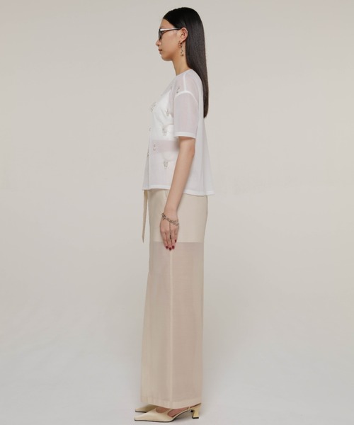 JOSE MOON（ジョゼムーン）の「CROSS SLIT SHEER PANTS/クロススリット