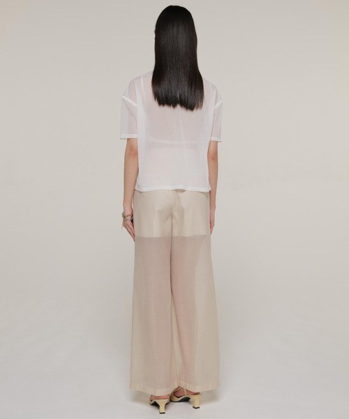 JOSE MOON(ジョゼムーン)の「CROSS SLIT SHEER PANTS/クロススリットシアーパンツ(その他パンツ・レディース・ミント/アイボリー/ブラック・36/38)」の14枚目の写真