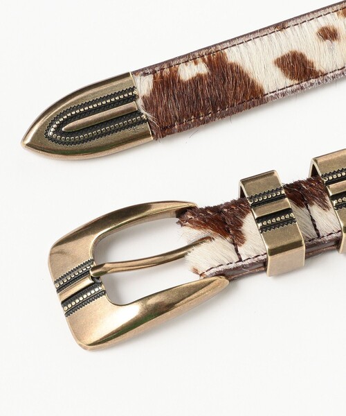 wrangler ベルト 牛柄 ハラコ ウエスタン beams boy 25mm ハラコ