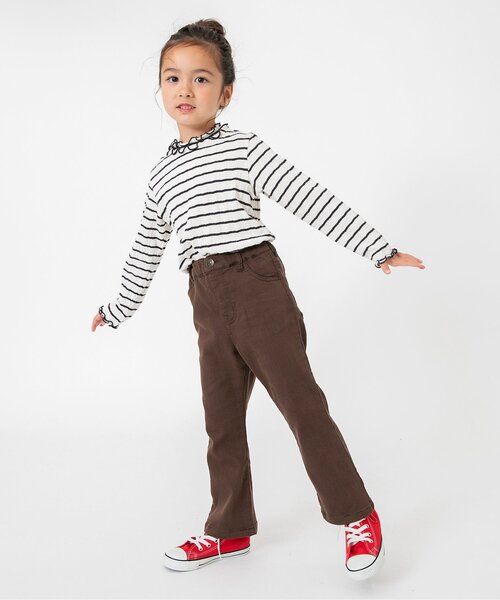 BREEZE（ブリーズ）の「【ジュニア対応】ジャガードテレコボーダーTシャツ（Tシャツ/カットソー・キッズ・ピンク/オフホワイト・80/90/100/110/120/130/140）」の5枚目の写真