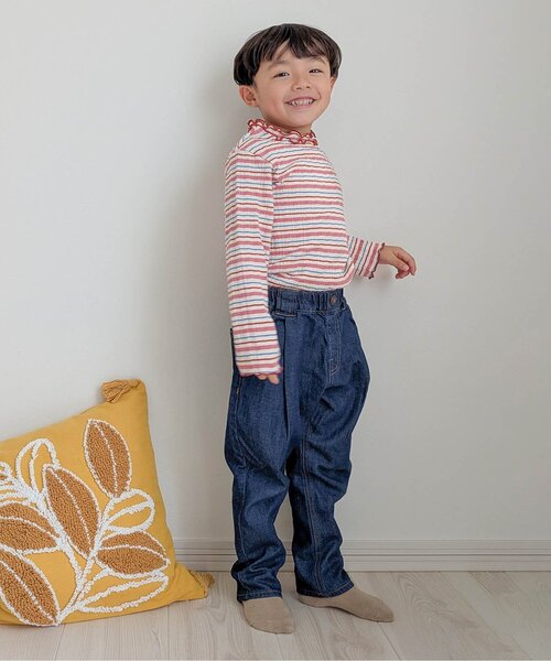 BREEZE（ブリーズ）の「【ジュニア対応】ジャガードテレコボーダーTシャツ（Tシャツ/カットソー・キッズ・ピンク/オフホワイト・80/90/100/110/120/130/140）」の11枚目の写真