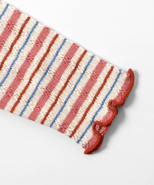 BREEZE（ブリーズ）の「【ジュニア対応】ジャガードテレコボーダーTシャツ（Tシャツ/カットソー・キッズ・ピンク/オフホワイト・80/90/100/110/120/130/140）」の16枚目の写真