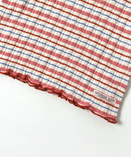 BREEZE（ブリーズ）の「【ジュニア対応】ジャガードテレコボーダーTシャツ（Tシャツ/カットソー・キッズ・ピンク/オフホワイト・80/90/100/110/120/130/140）」の3枚目の写真