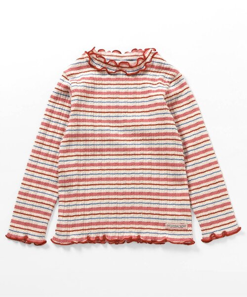 BREEZE（ブリーズ）の「【ジュニア対応】ジャガードテレコボーダーTシャツ（Tシャツ/カットソー・キッズ・ピンク/オフホワイト・80/90/100/110/120/130/140）」の17枚目の写真