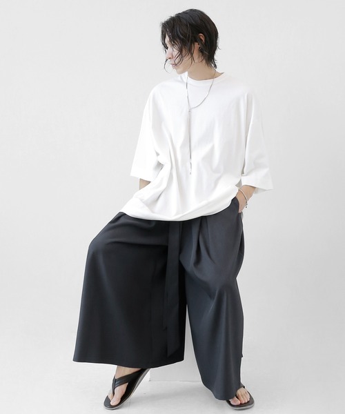 minsobi（ミンソビ）の「タックストラップワイドパンツ（その他パンツ・メンズ・ダークネイビー/ベージュ・FREE）」の20枚目の写真