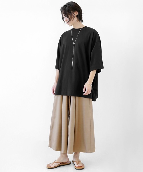 minsobi（ミンソビ）の「タックストラップワイドパンツ（その他パンツ・メンズ・ダークネイビー/ベージュ・FREE）」の4枚目の写真