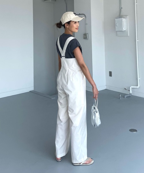 軽撥水UVカットハイウェストサロペットパンツ（サロペット