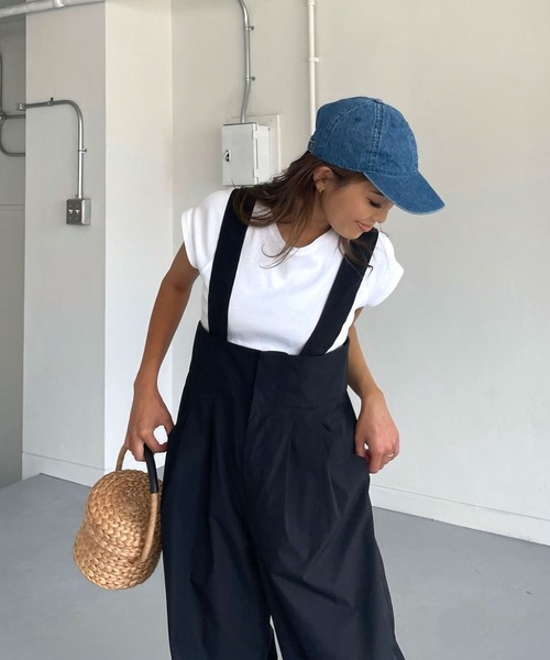 軽撥水UVカットハイウェストサロペットパンツ（サロペット