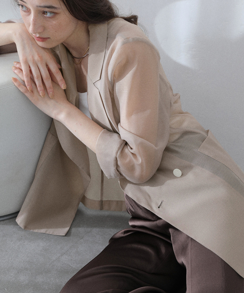 La TOTALITE（ラトータリテ）の「《追加》【洗える】ウォッシャブルシアージャケット（その他アウター・レディース・ブラウン/チャコールグレー・36/38）」の12枚目の写真